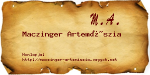 Maczinger Artemíszia névjegykártya